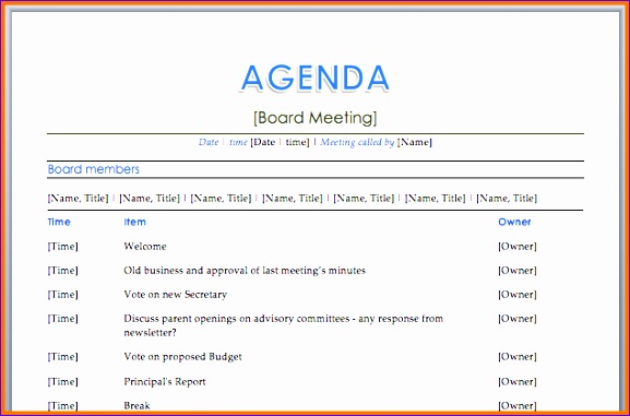 meeting itinerary template 577381