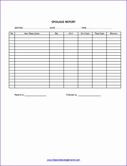 food and beverage forms