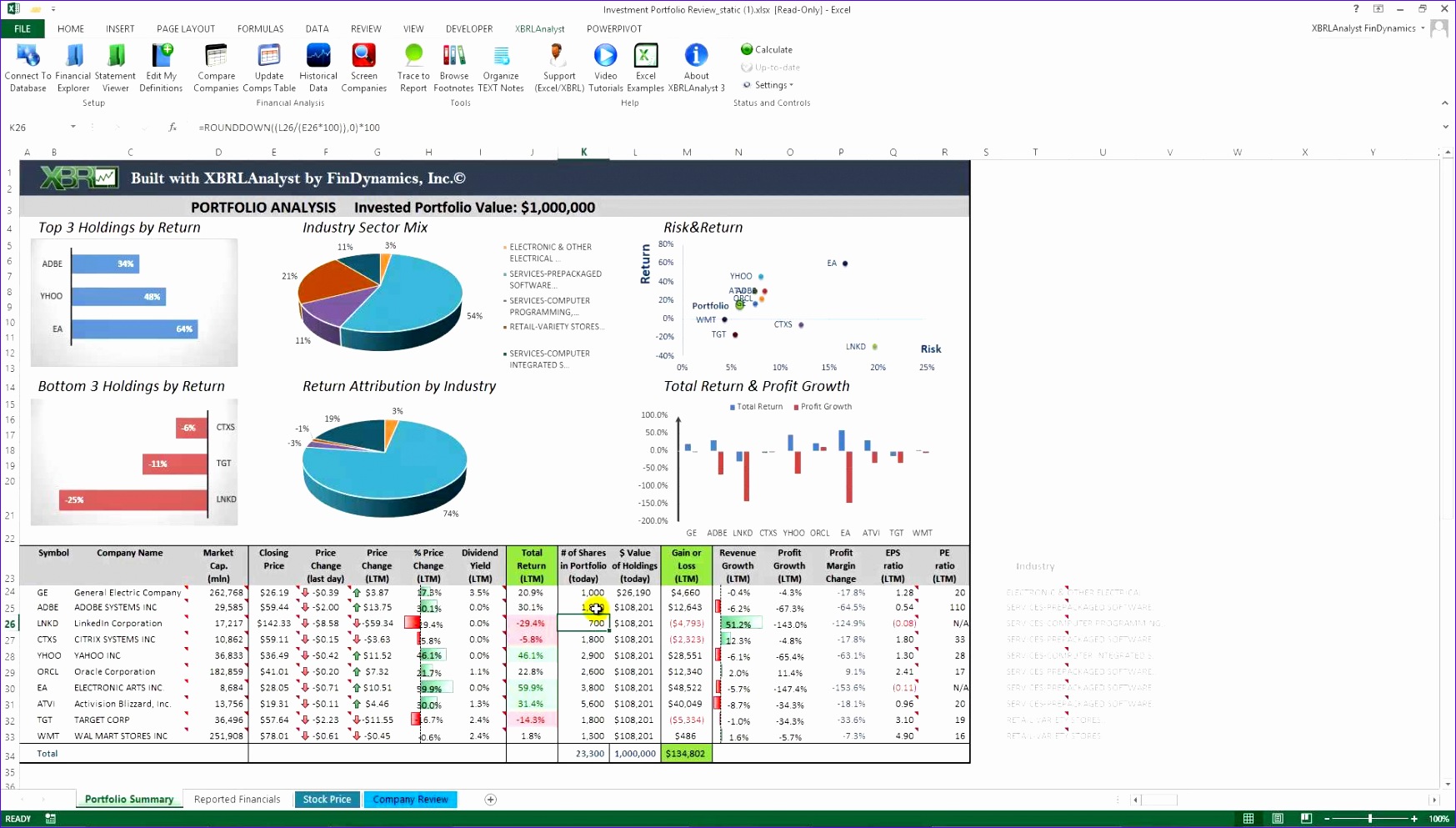 8 Excel Stock Portfolio Template Excel Templates