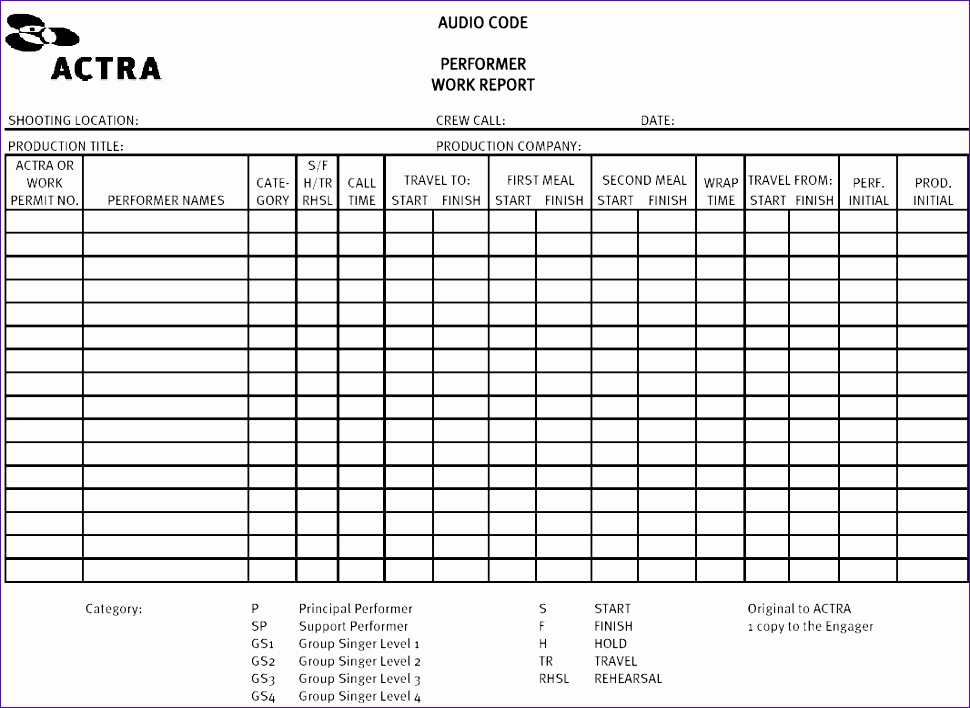 DAILY PERFORMER WORK REPORT 970708