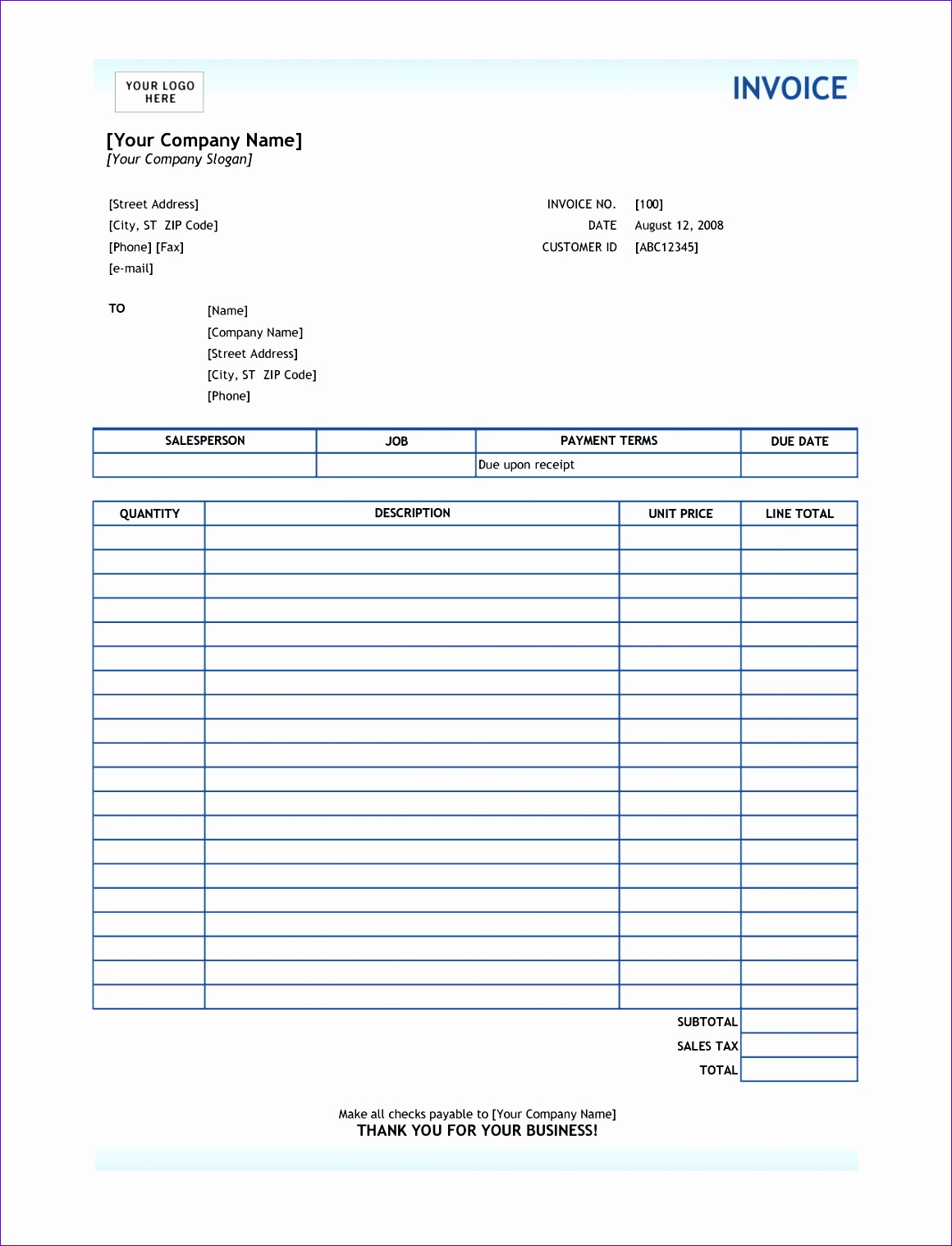 service invoice template excel 2806 11601518