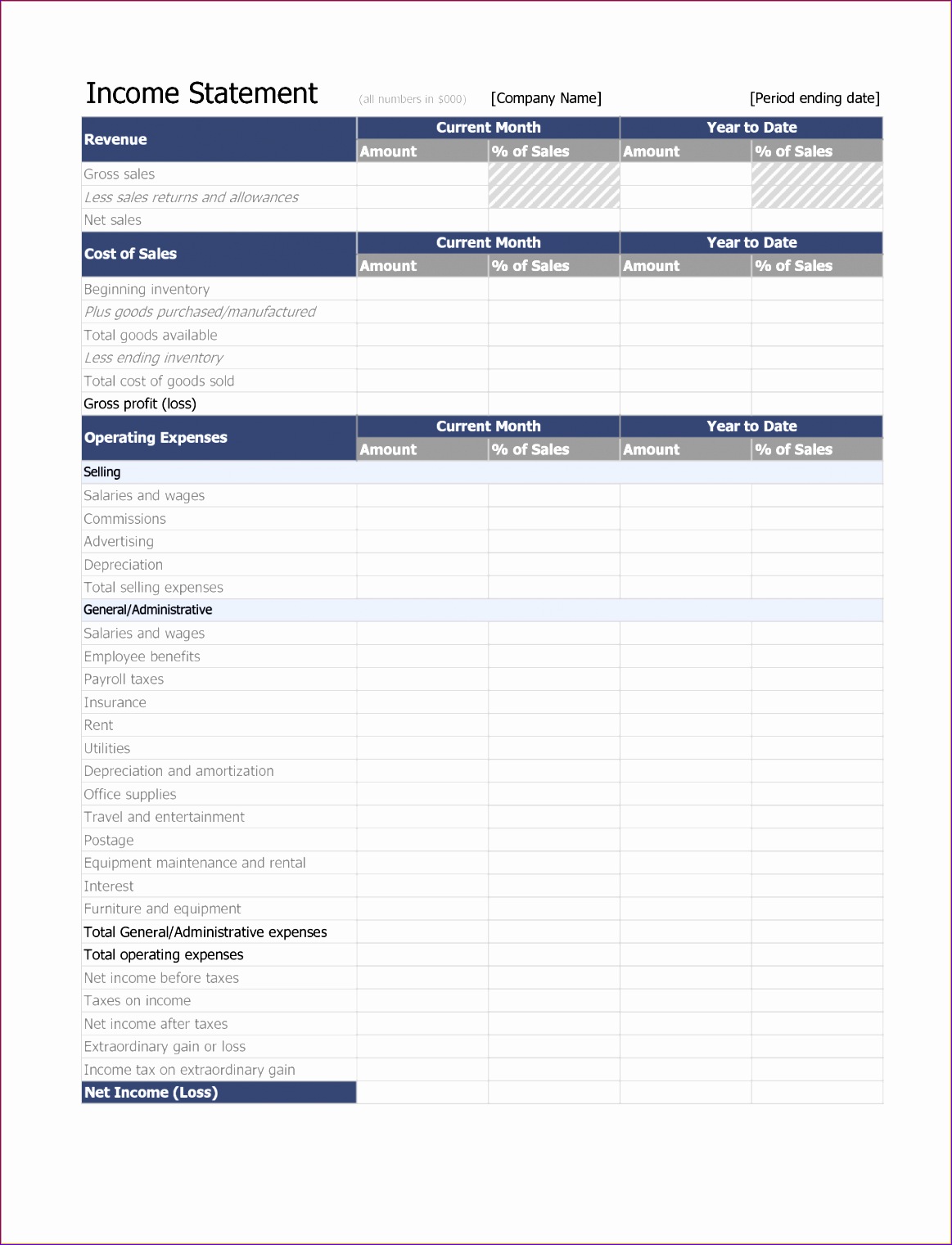 8 in e statement excel template 11631521