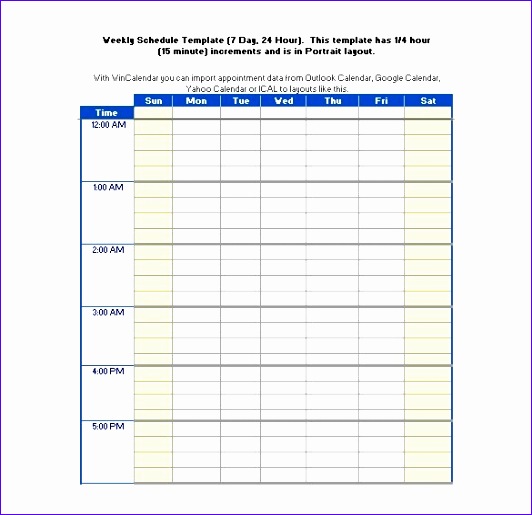 24 hour daily schedule template 532515