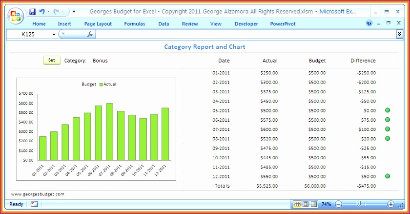 6 excel bud template 840438