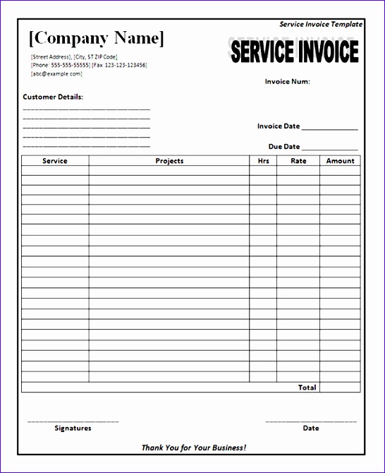 service invoice 546670