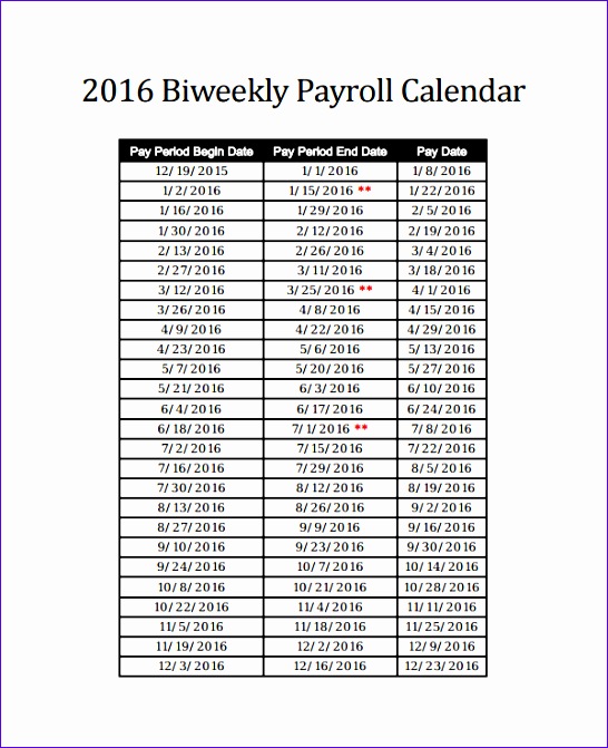 2016 bi weekly payroll calendar samples 546671