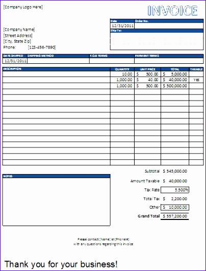 free invoice template excel 404531