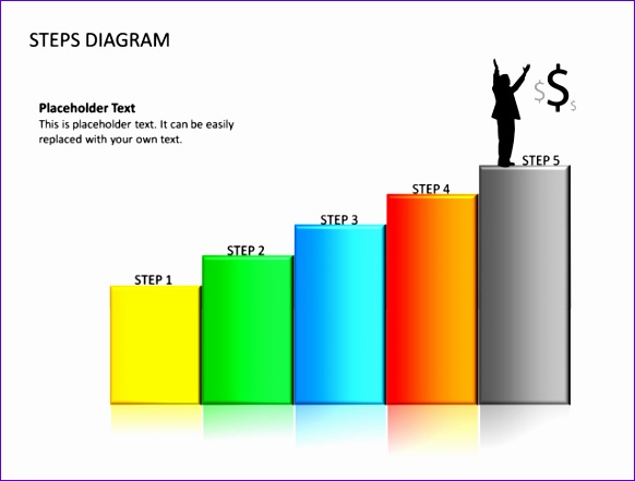 slide steps diagram 3d multicolor 5 bars cg 44 582441