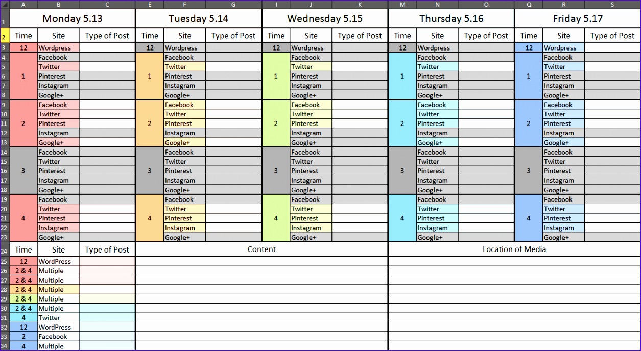 10 Excel Time Schedule Template Excel Templates