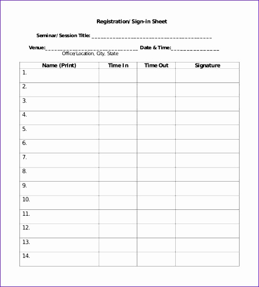sign in sheet template 532588
