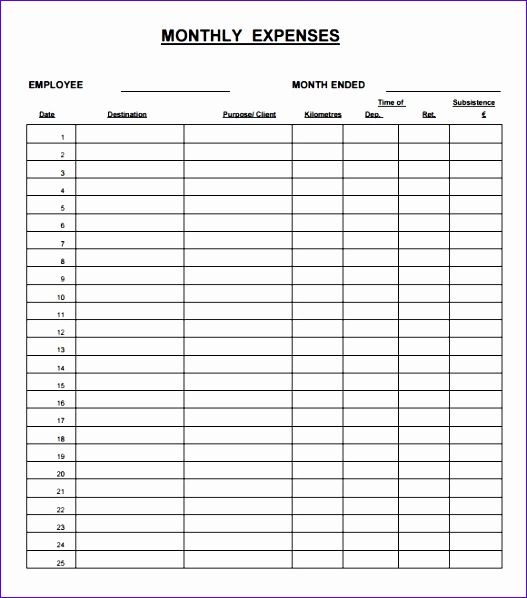 monthly expense worksheet 527598