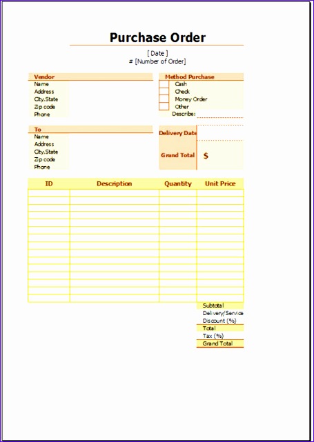 free purchase order template 455641