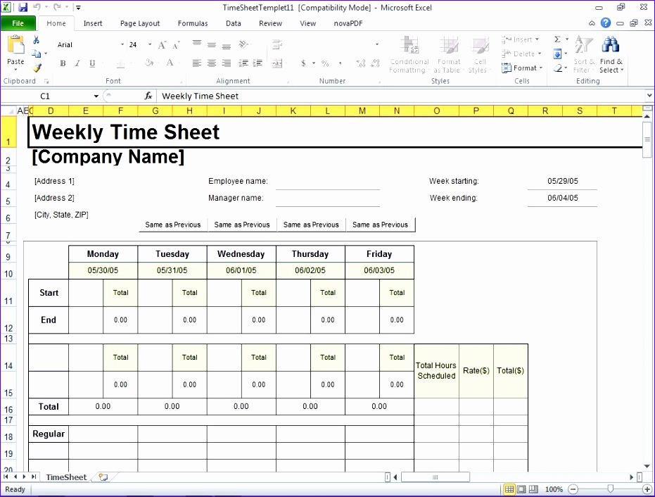 timesheet template excel 931706