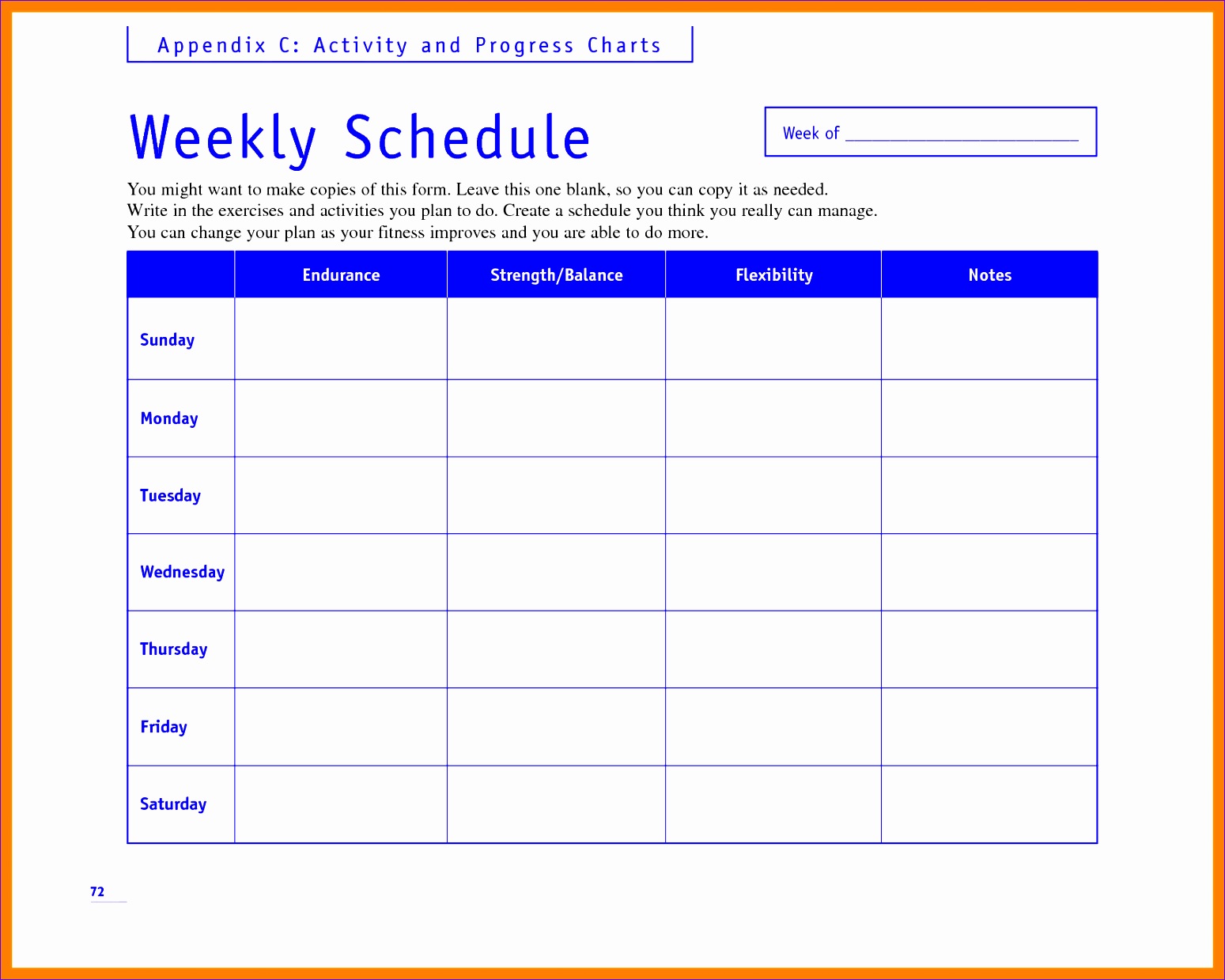 4 weekly workout schedule template 15491239