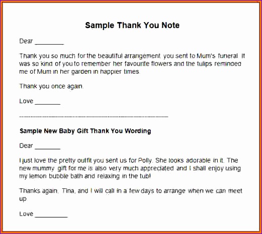 6 sample thank you notes