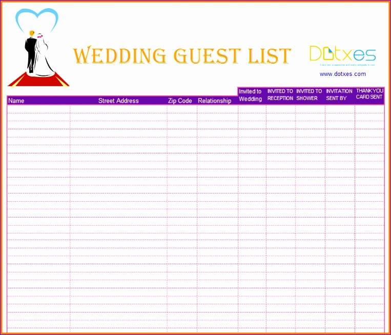 3 wedding guest list printable
