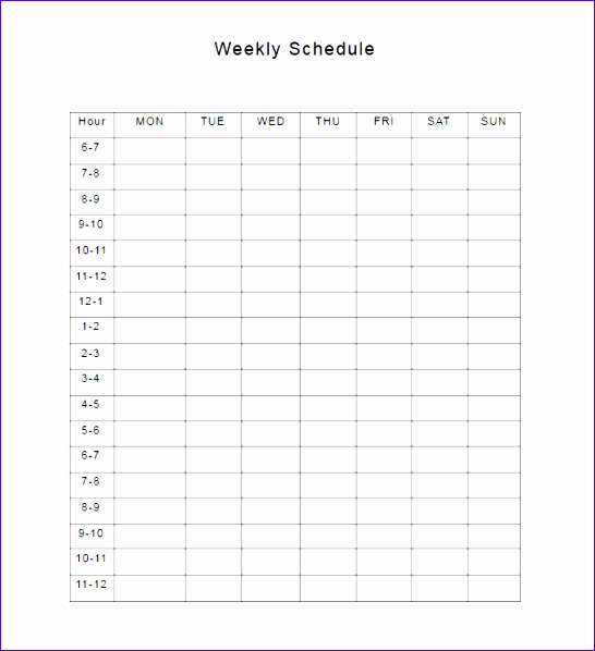 weekly schedule template