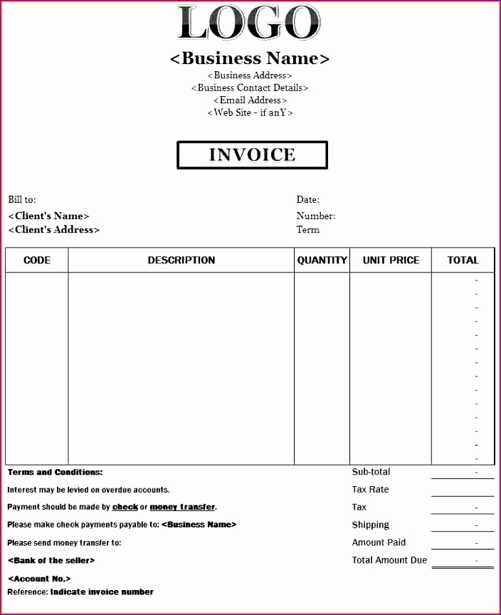6 business invoice forms 704864