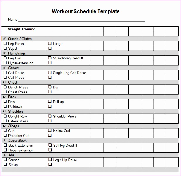 workout calendar template excel 618601