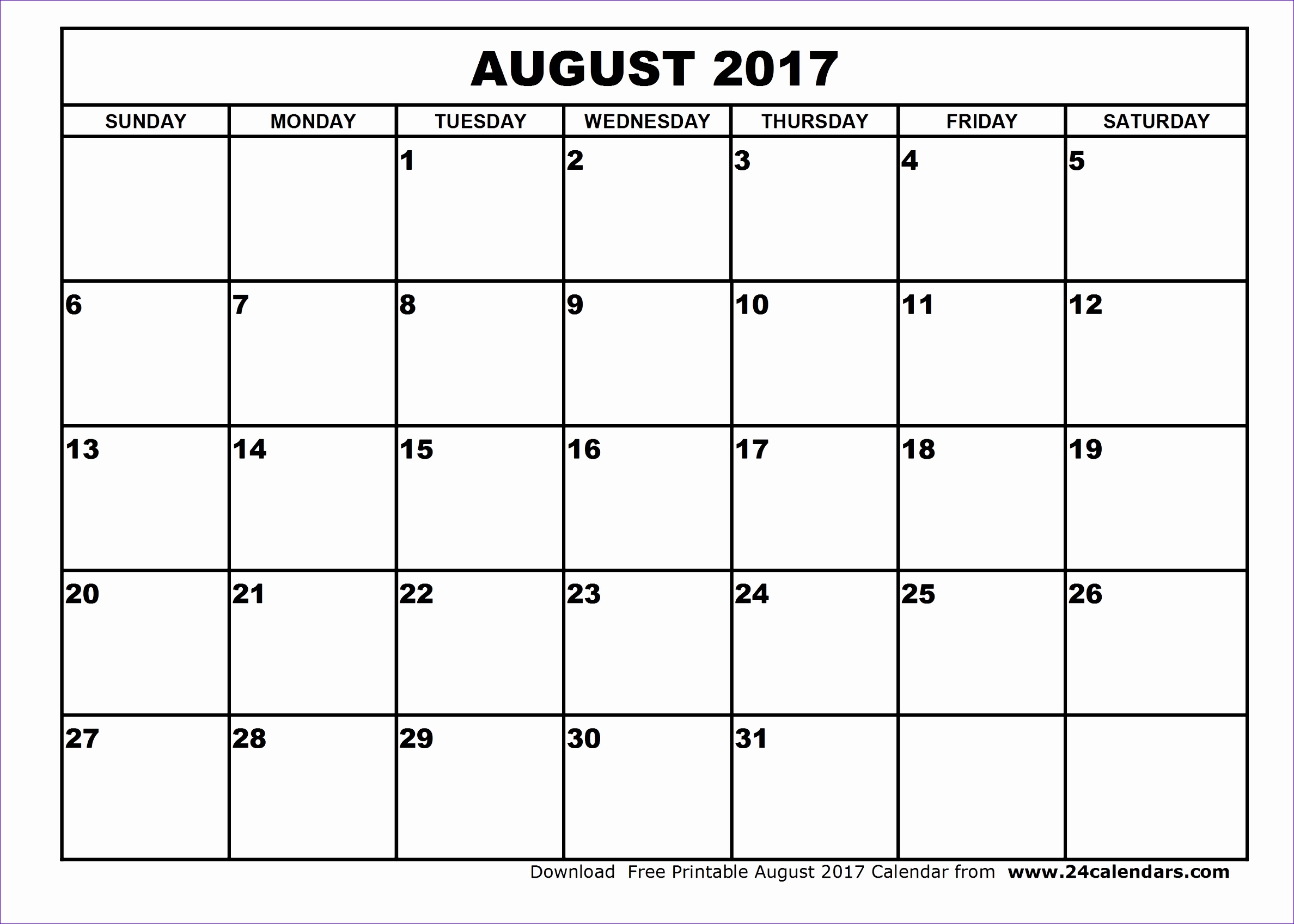 august 2017 calendar excel 2004