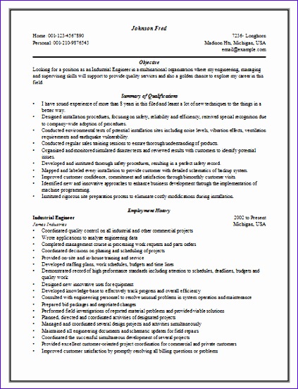 excellent resume sample 2 for engineers 423552