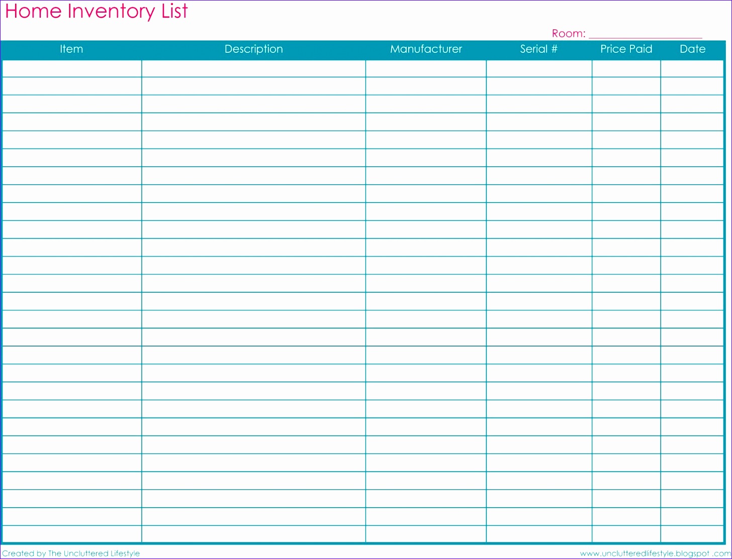 inventory spreadsheet template free