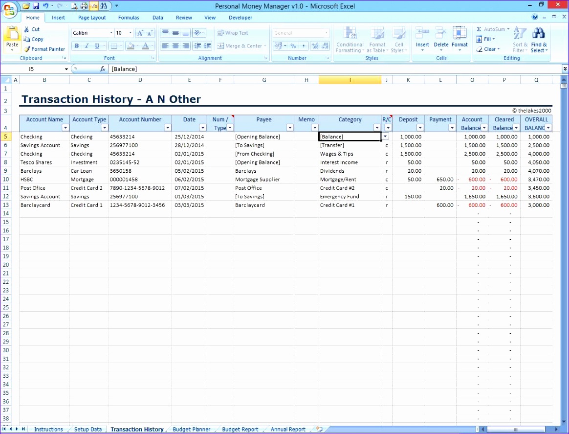 Excel Personal Finance Templates