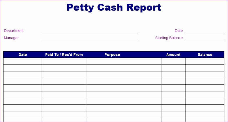petty cash expense report template 784421