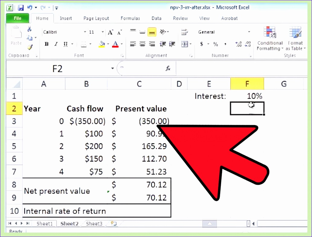 1105 calculate an irr on excel