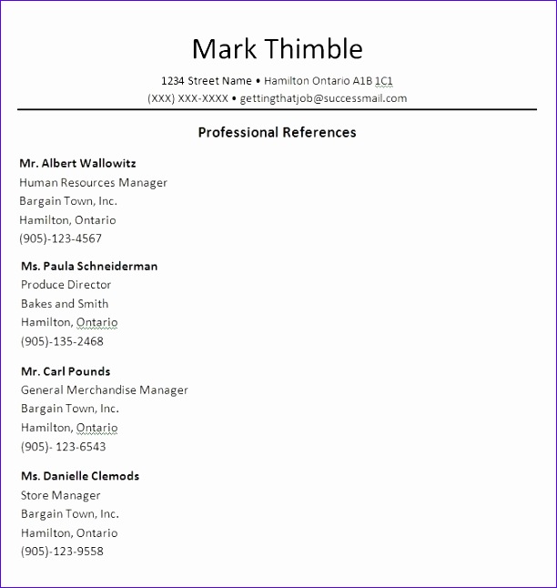 professional references template 612646