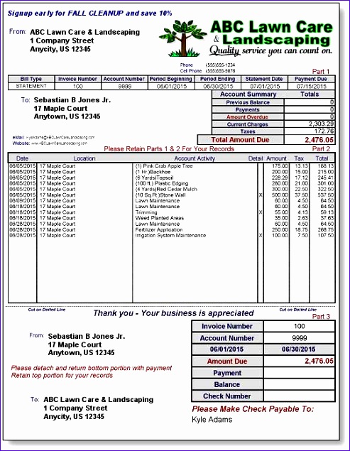 landscaping invoice template word 1614 493635
