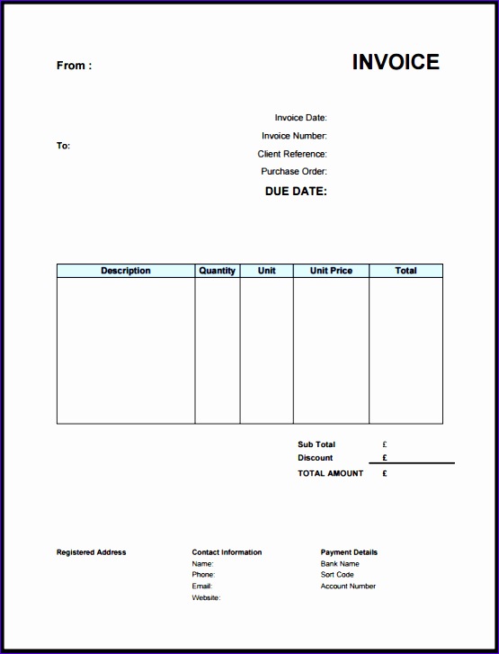 standard invoice template uk 2074 555727