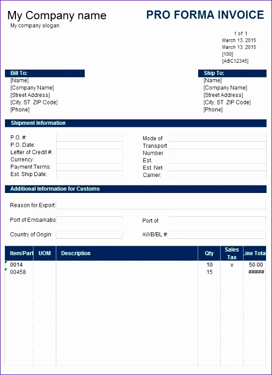 Proforma Invoice Templates PDF Word Excel 5d231 proforma invoice templates pdf word excel