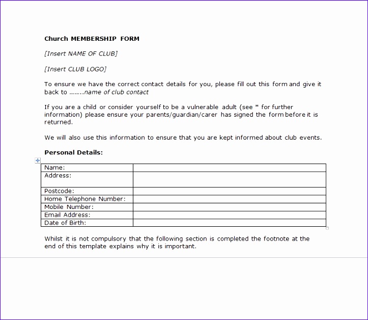 church membership application form template 723628