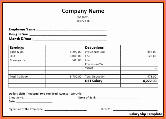 4 salary payment slip employees 630453