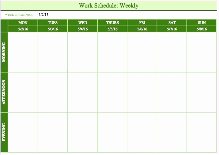 work schedule template 722511