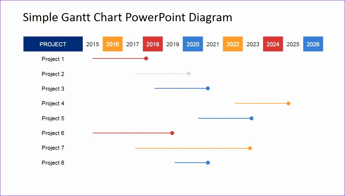 simple gantt chart powerpoint diagram 1164662