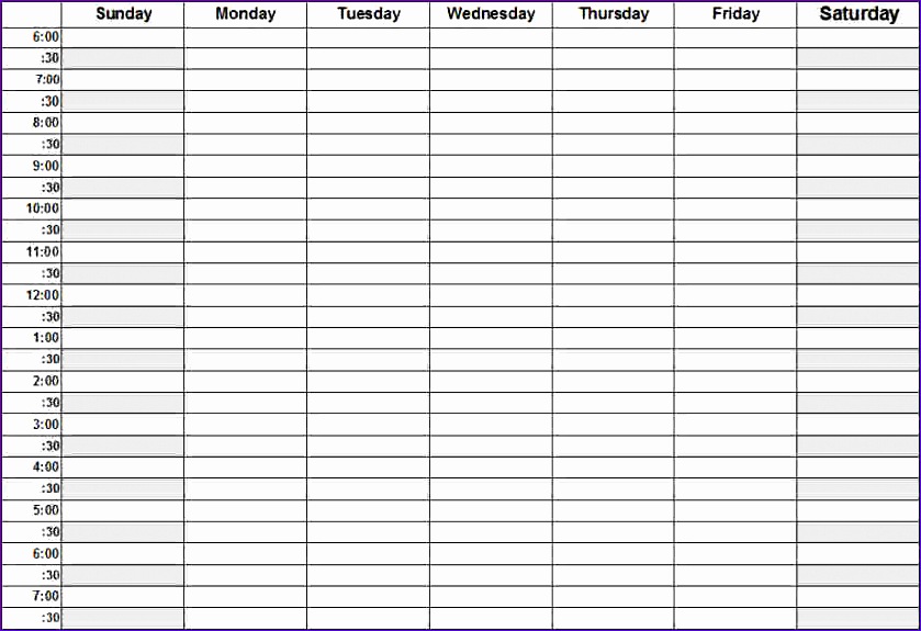 4 printable weekly calendar with hours 839575