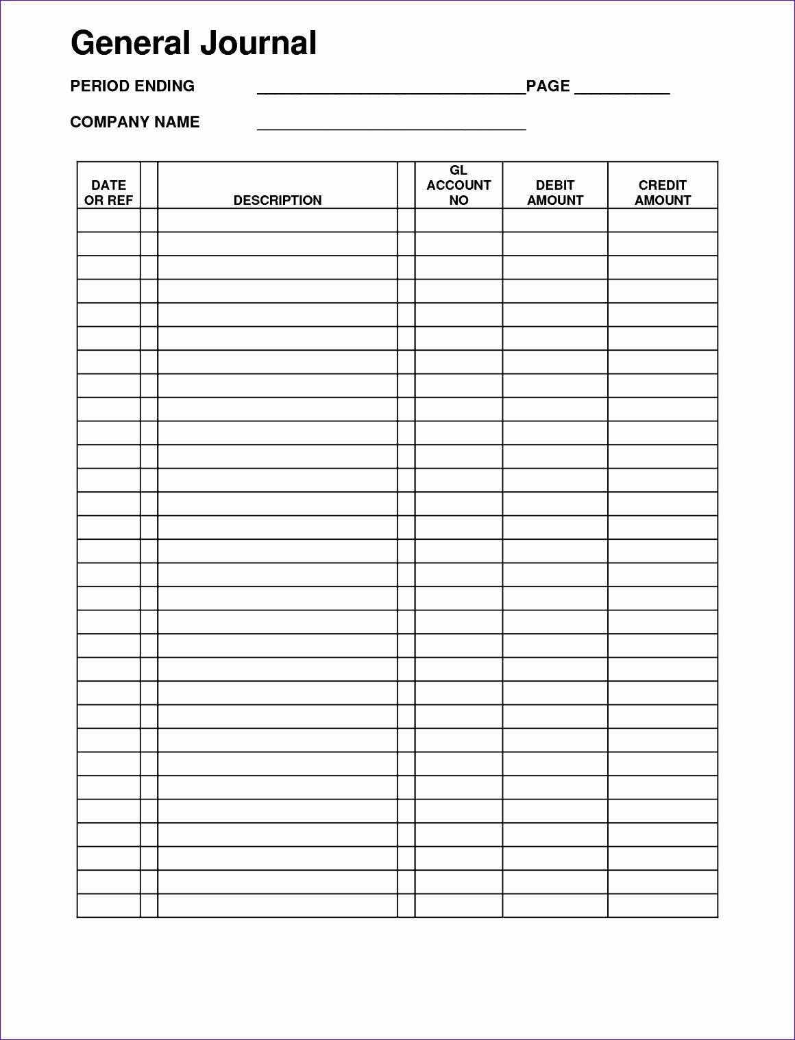 14 General Journal Excel Template - Excel Templates