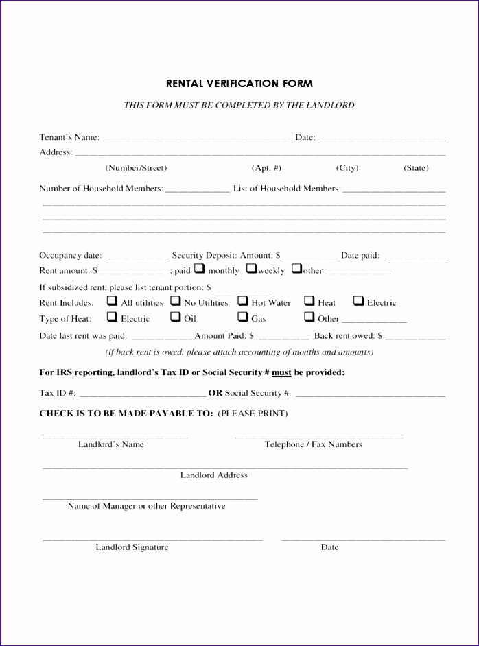 rental verification form 698942