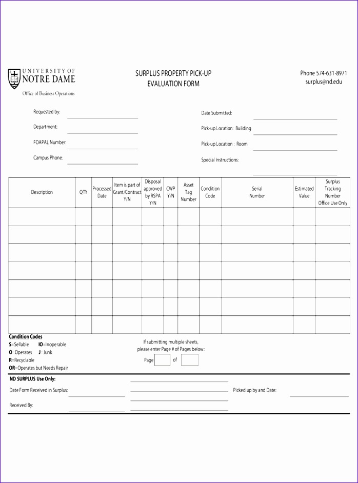 property evaluation form