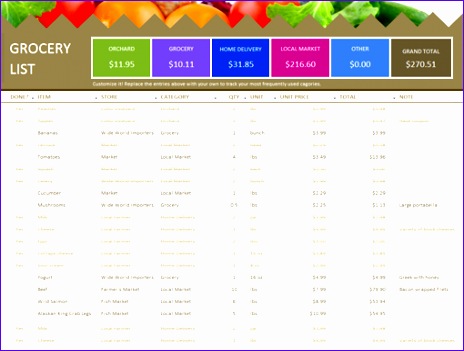 Grocery list TM 464351