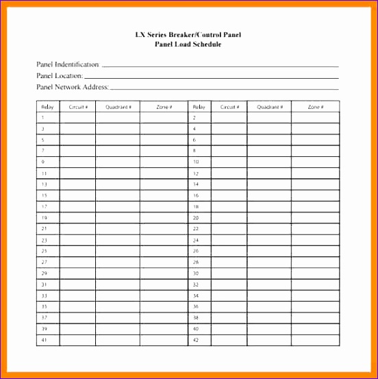9 electrical panel schedule template 552553