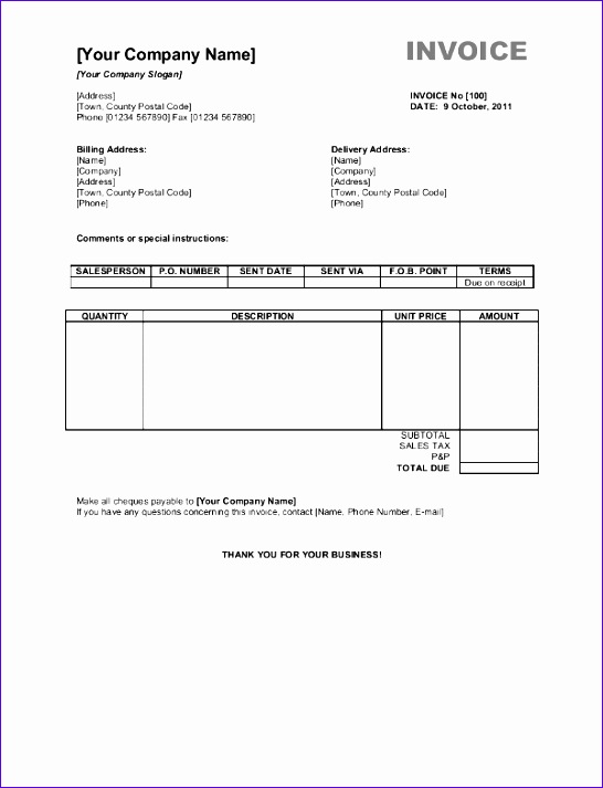 invoice template free word 1307 546713