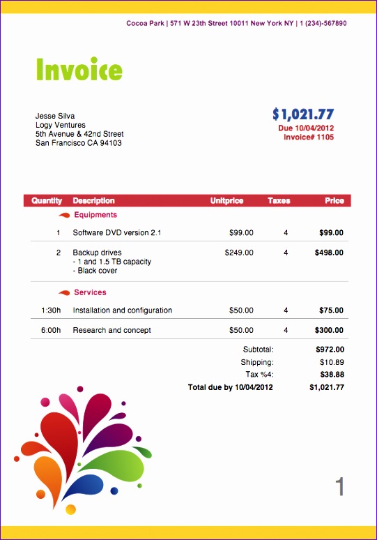 Travel Agency Invoice Sample Create And Print Invoices 589b7 541774