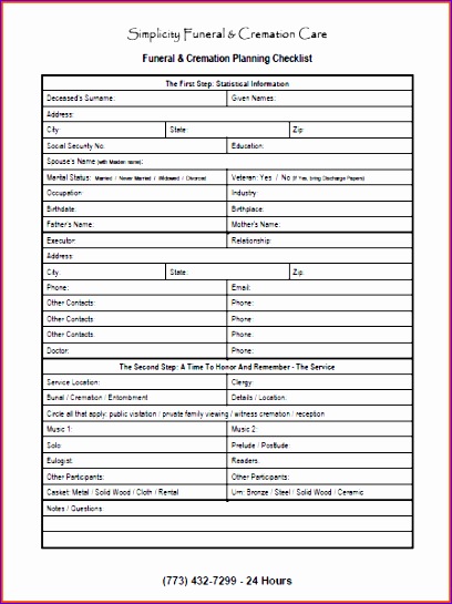 8 funeral arrangement checklist 408545