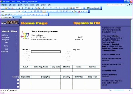 excel invoice template 455322