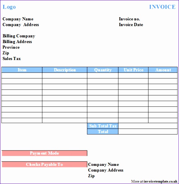 invoice template in excel 580598