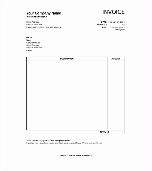 blank invoice template 532598