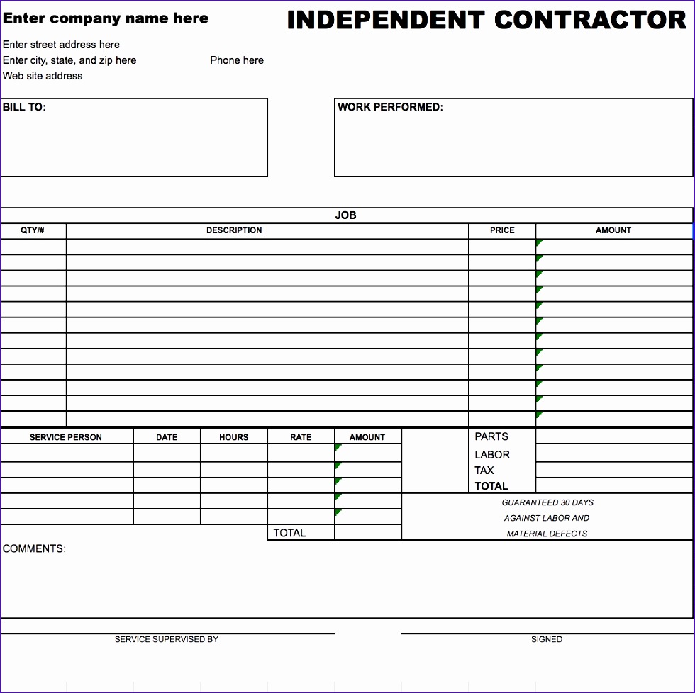 invoice template contractor 184 980978